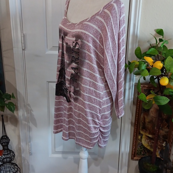 AGENDA Rayon Blend Embellished PARIS Eiffel Tower Off Shoulder Jumper Size Large - Picture 4 of 7